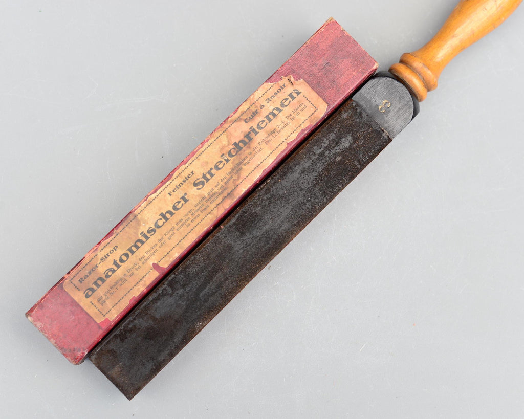 Ernst Leitz Bergmann Germany Natural Hone Razor Leather Strop Sharpening Stone