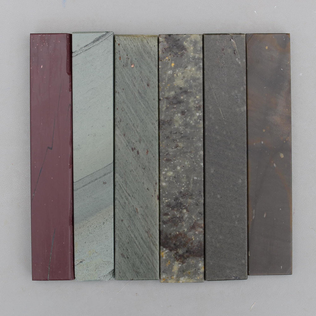Set 6 Natural Fine Hone Sharpening Stones Glanrafon Llyn Melynllyn Charnley Forest