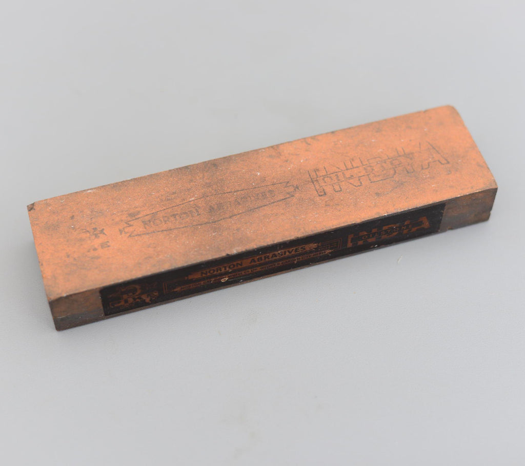 India Oilstone 8'' Pike Norton Abrasives Medium Sharpening Stone