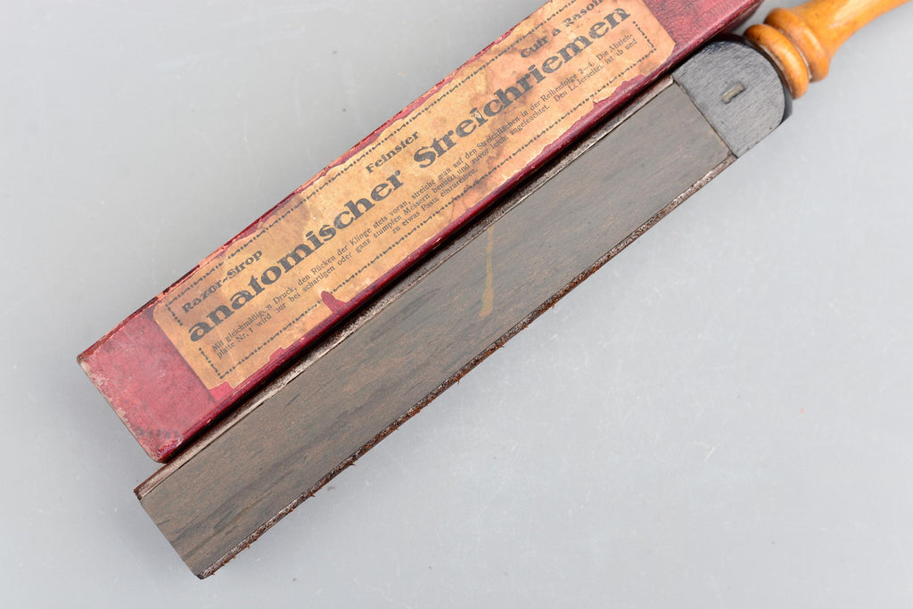 Ernst Leitz Bergmann Germany Natural Hone Razor Leather Strop Sharpening Stone