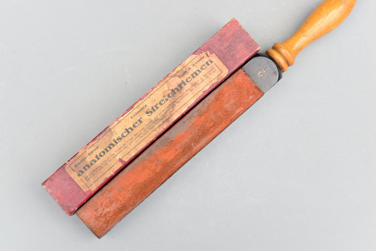 Ernst Leitz Bergmann Germany Natural Hone Razor Leather Strop Sharpening Stone