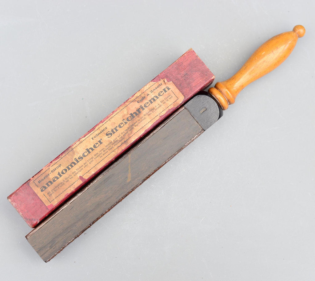 Ernst Leitz Bergmann Germany Natural Hone Razor Leather Strop Sharpening Stone