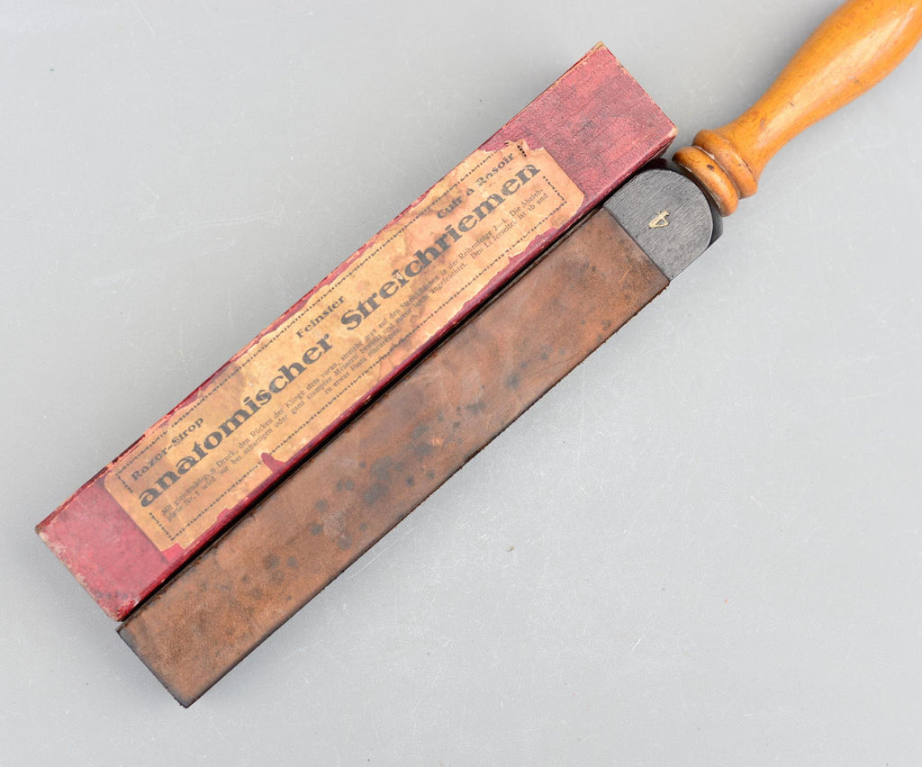Ernst Leitz Bergmann Germany Natural Hone Razor Leather Strop Sharpening Stone