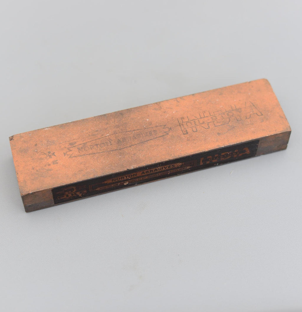 India Oilstone 8'' Pike Norton Abrasives Medium Sharpening Stone