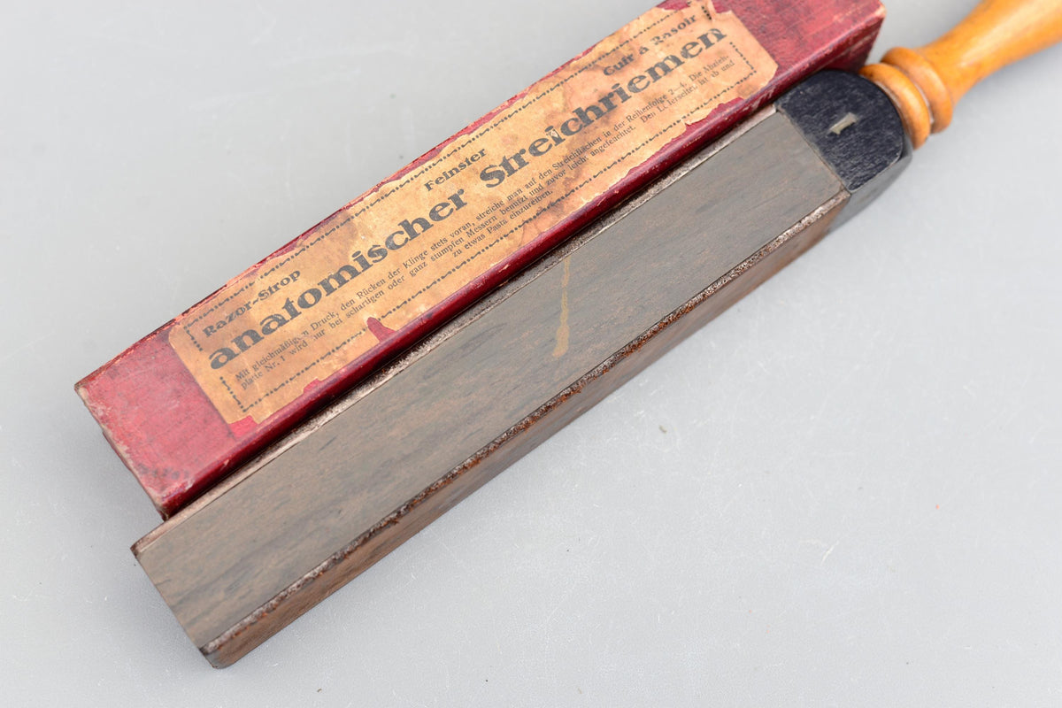 Ernst Leitz Bergmann Germany Natural Hone Razor Leather Strop Sharpening Stone