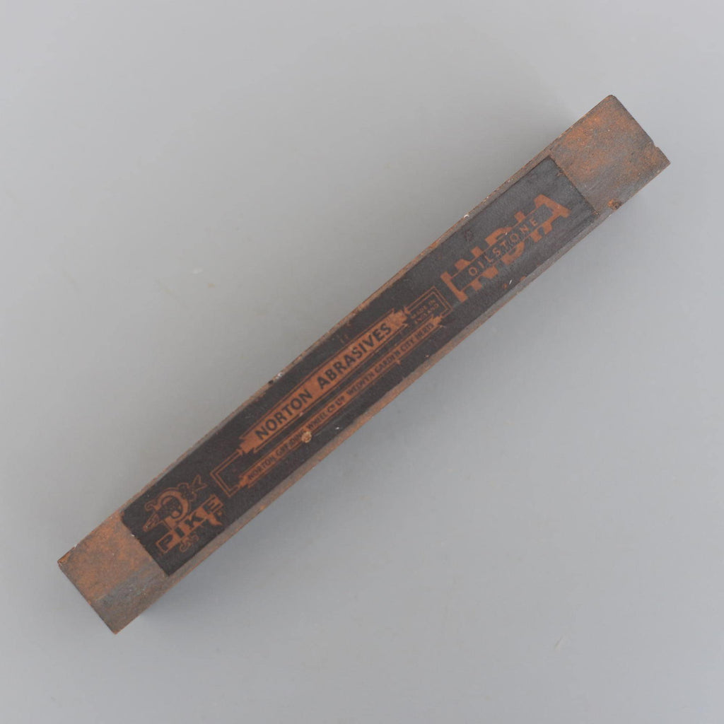 India Oilstone 8'' Pike Norton Abrasives Medium Sharpening Stone