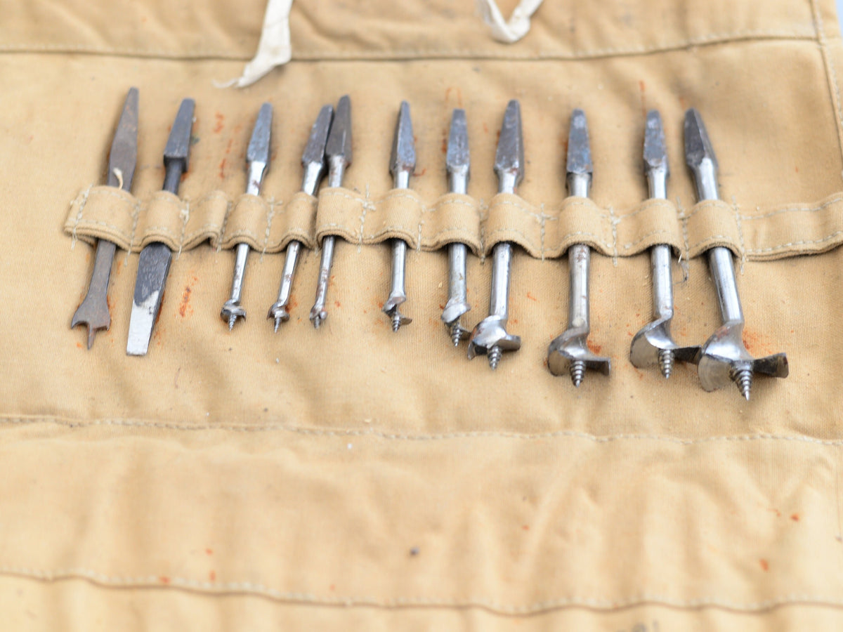 Set 11 Vintage Drill Bits for Bit Brace Sheffield England 1944