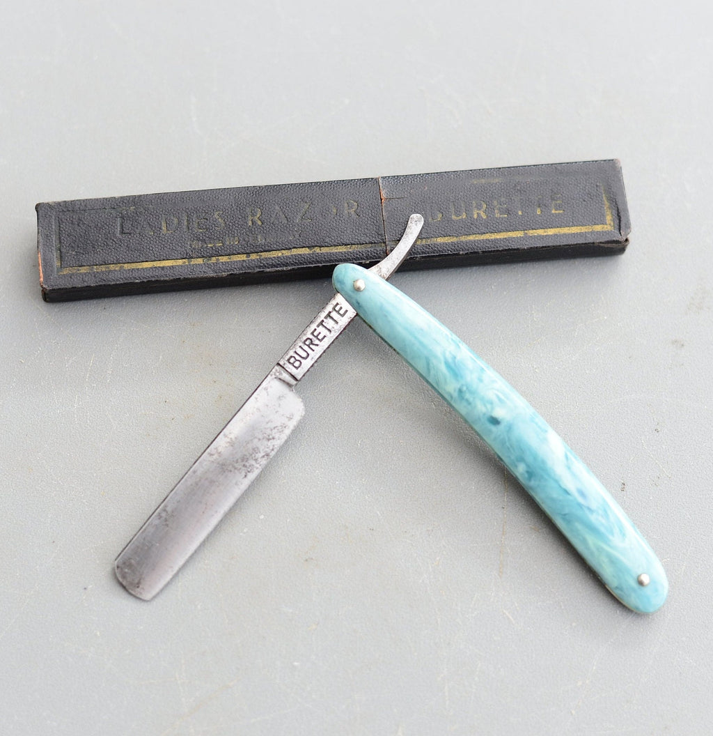 Vintage Ladies Straight Razor Burette Germany Box