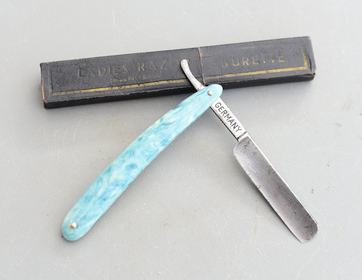 Vintage Ladies Straight Razor Burette Germany Box