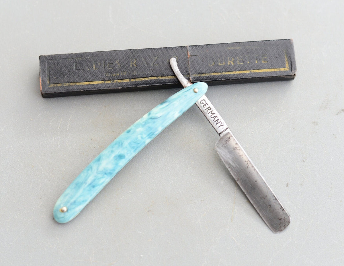 Vintage Ladies Straight Razor Burette Germany Box