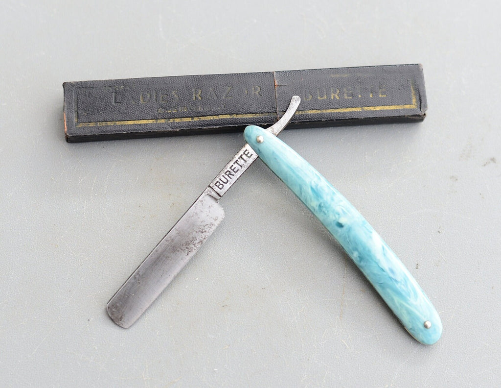 Vintage Ladies Straight Razor Burette Germany Box