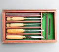 Vintage Ashley Iles England Set Gouge Carving Chisels Stone Box