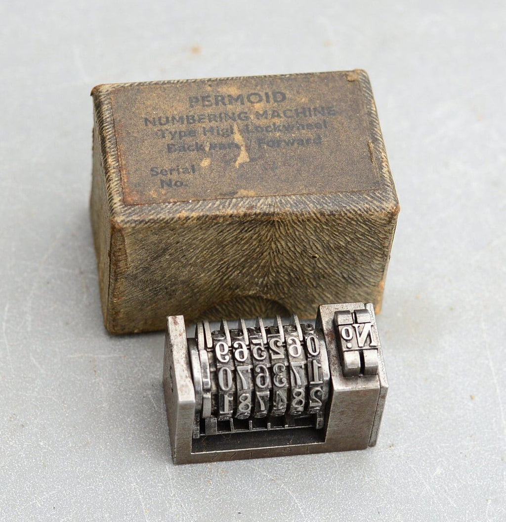 Vintage Leibinger Permoid Numbering Machine No 6 Digit Letterpress