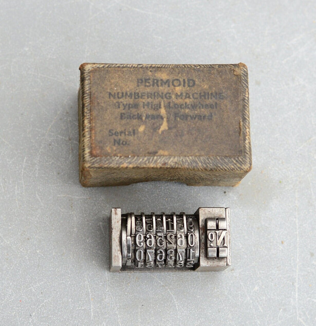 Vintage Leibinger Permoid Numbering Machine No 6 Digit Letterpress