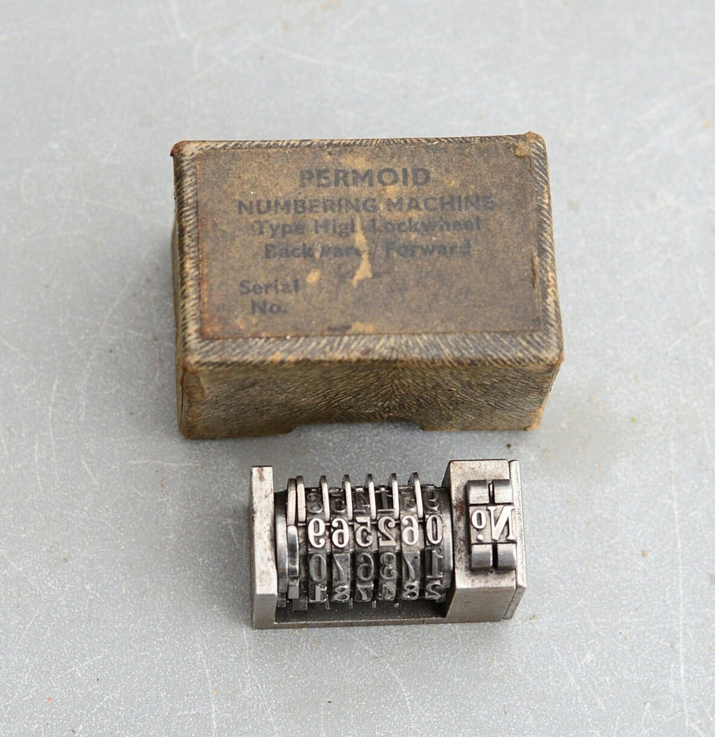 Vintage Leibinger Permoid Numbering Machine No 6 Digit Letterpress