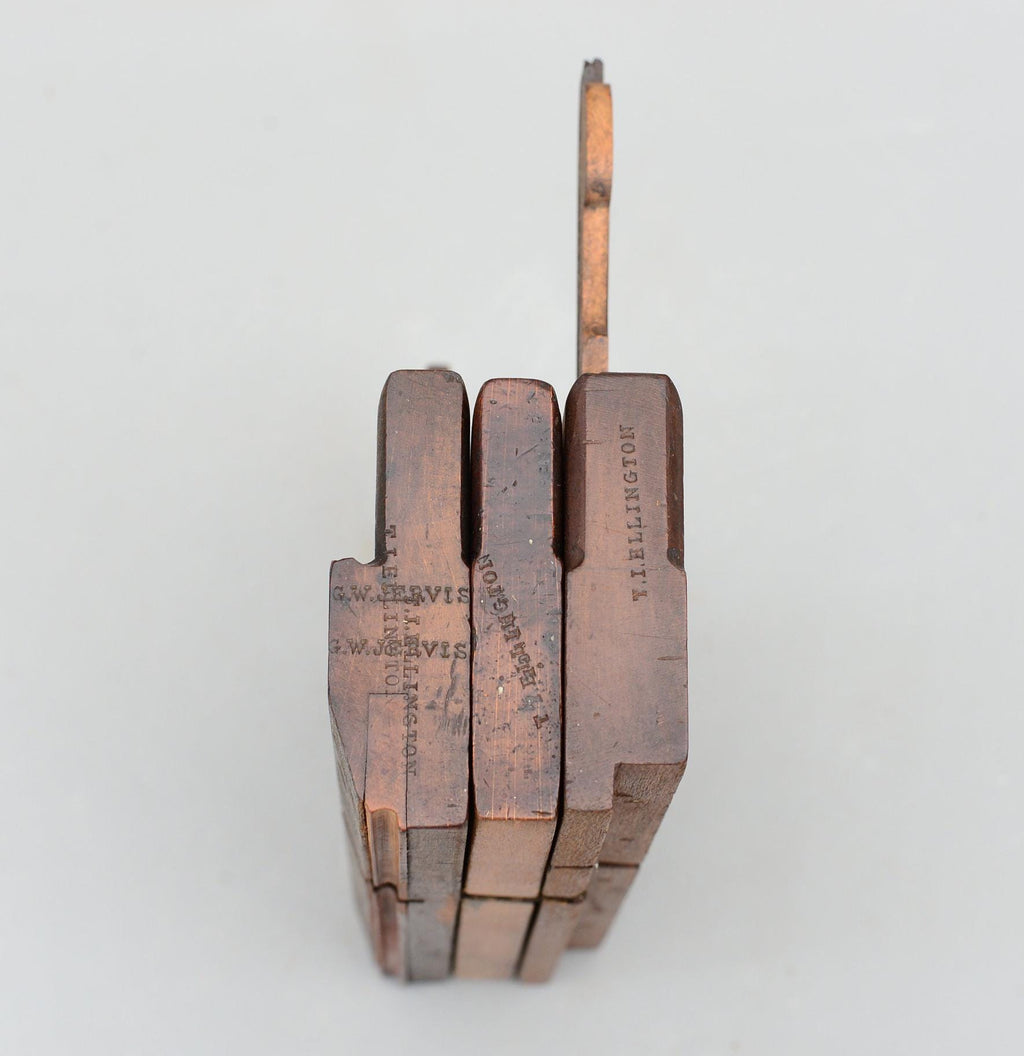 Set 3 Vintage Rare T.I.Ellington Wooden Moulding Plane