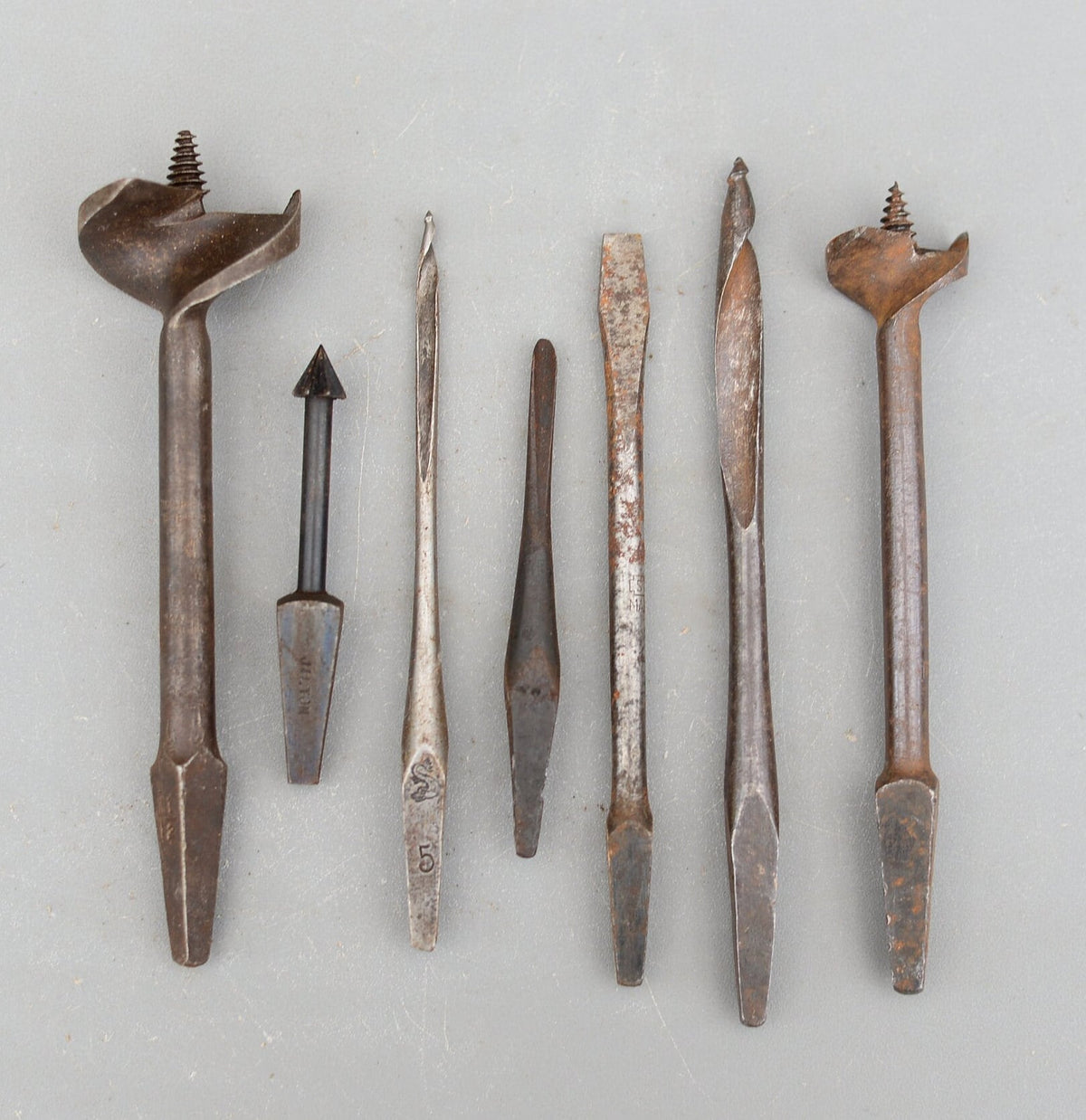 Set 7 Vintage Auger Wood Drill Bit for Bit Brace Sheffield