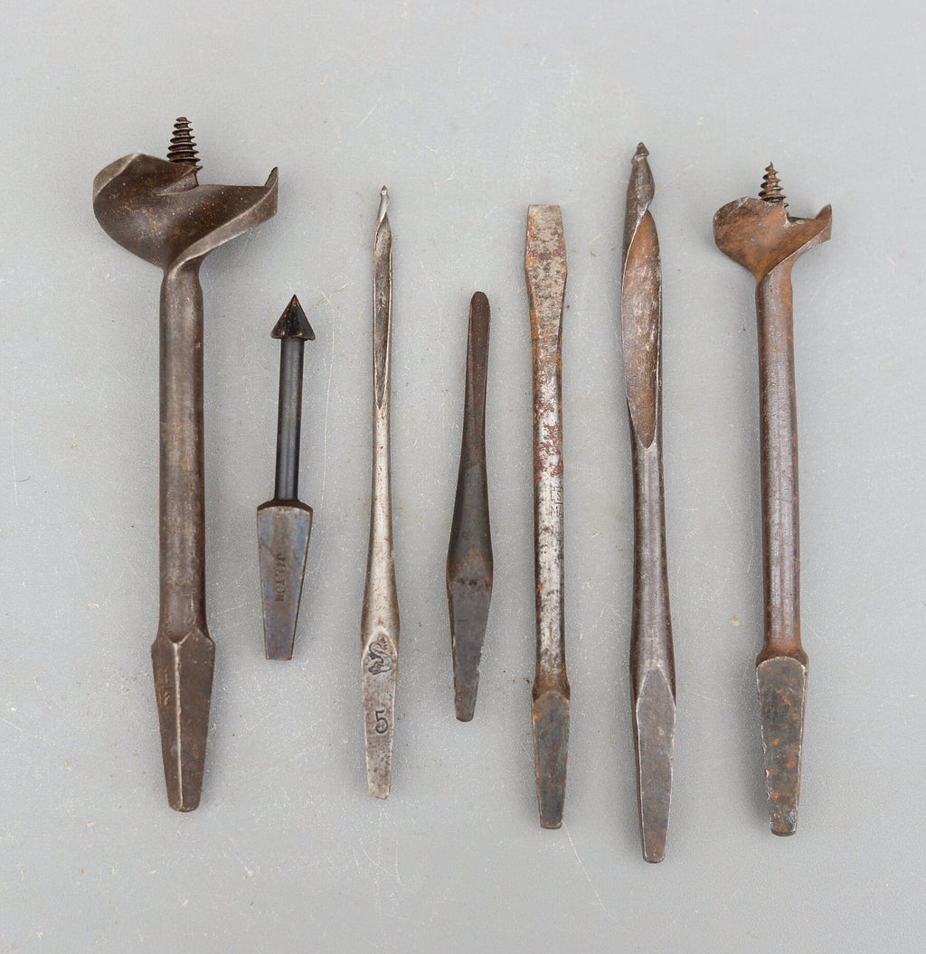 Set 7 Vintage Auger Wood Drill Bit for Bit Brace Sheffield