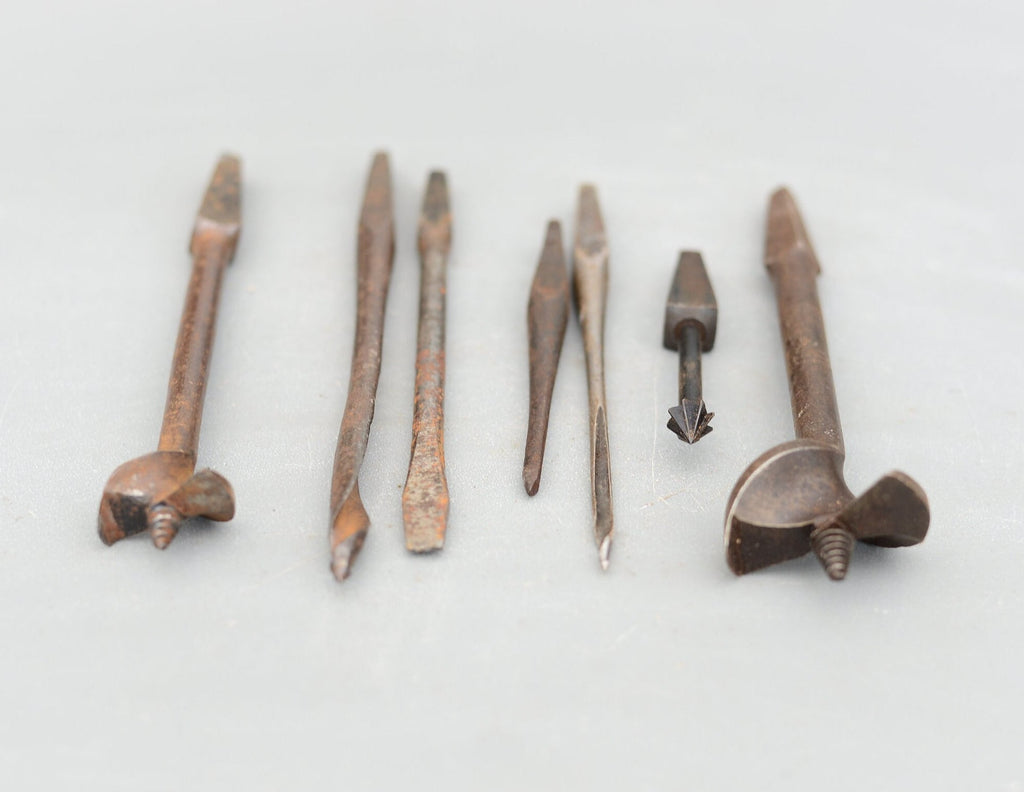 Set 7 Vintage Auger Wood Drill Bit for Bit Brace Sheffield