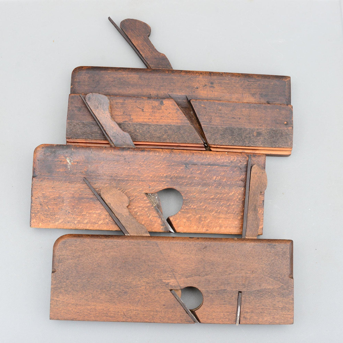 Set 3 Vintage Rare T.I.Ellington Wooden Moulding Plane