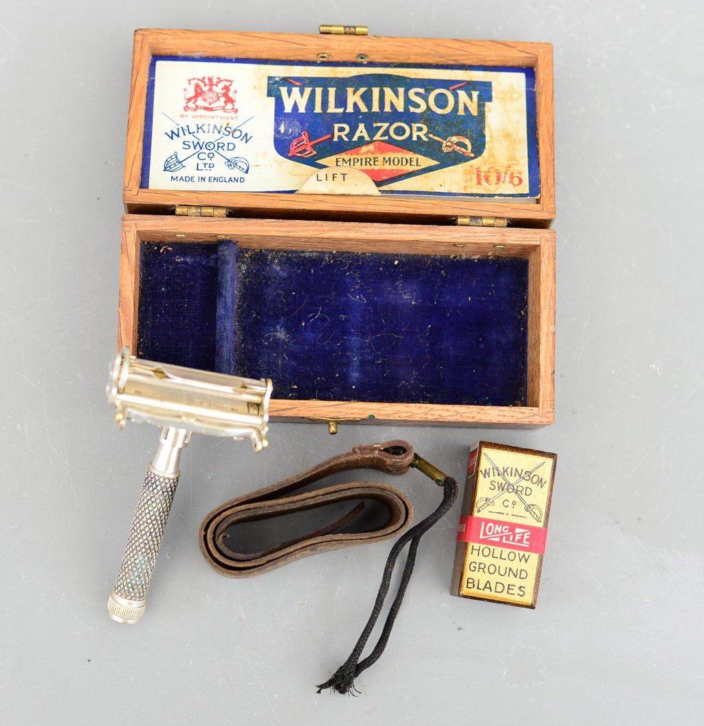 Vintage Wilkinson Auto Strop Travel Safety Razor Set England