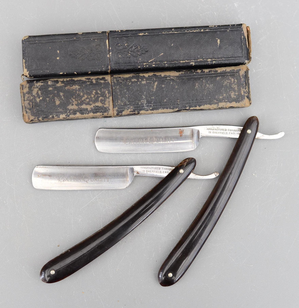 Set 2 Vintage Extra Quality Sheffield England Straight Razors
