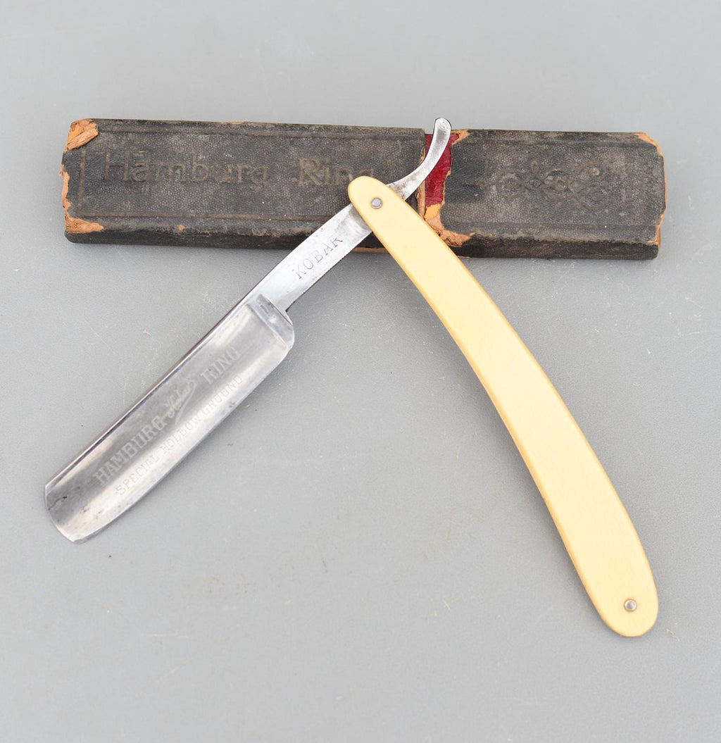 Vintage KOBAR Hamburg Ring Germany Straight Razor