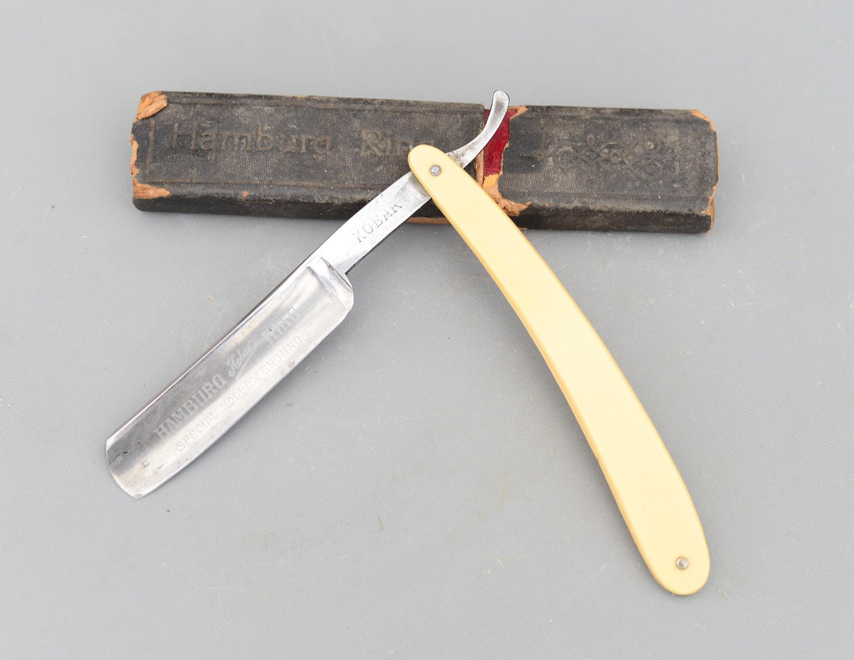 Vintage KOBAR Hamburg Ring Germany Straight Razor