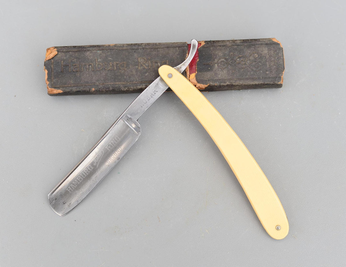 Vintage KOBAR Hamburg Ring Germany Straight Razor