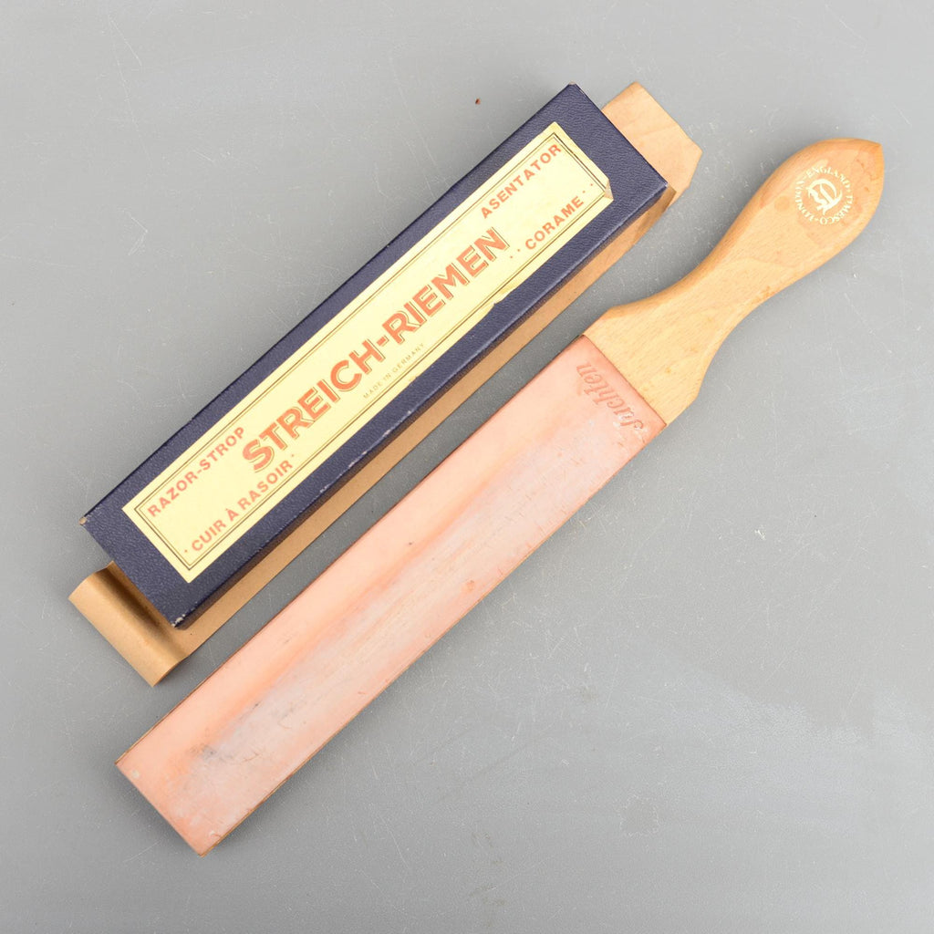 Vintage TIMESCO Streich Riemen Leather Razor Strop Hone Stone London
