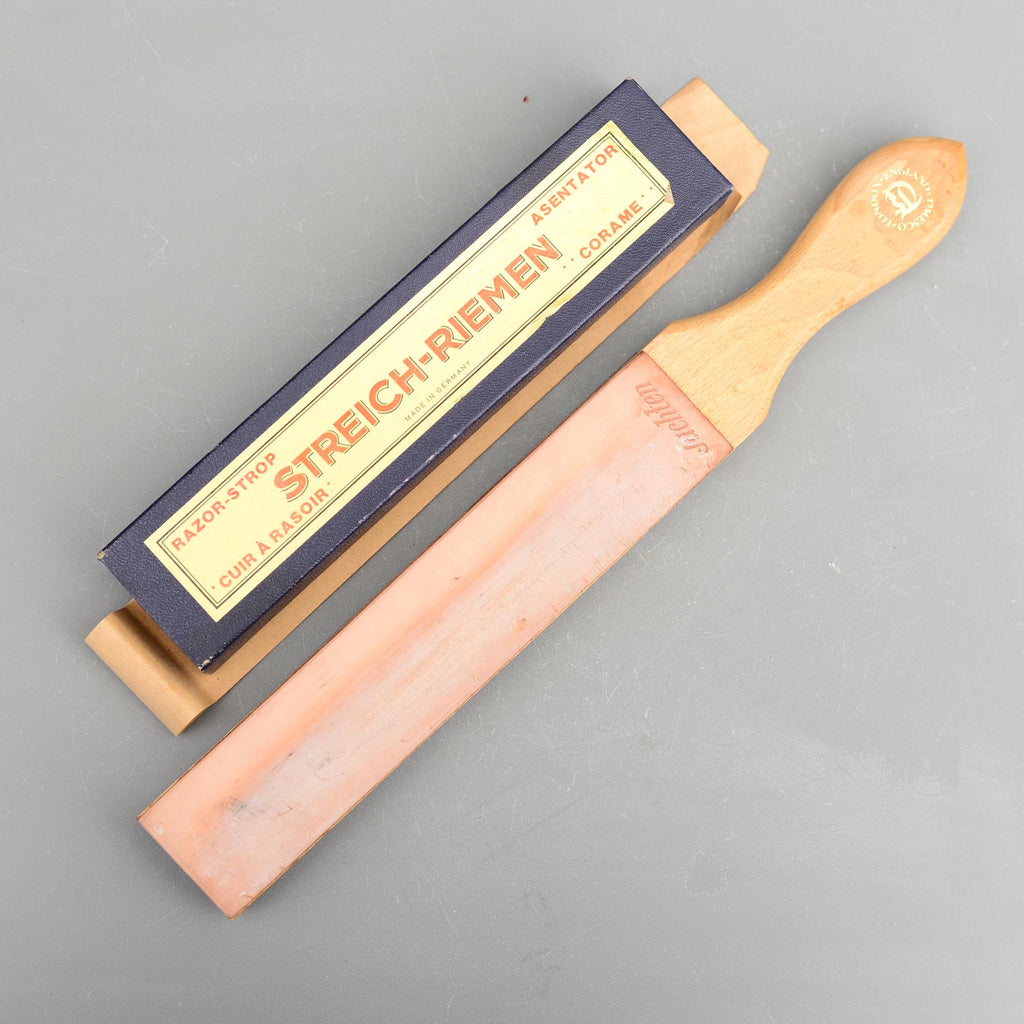 Vintage TIMESCO Streich Riemen Leather Razor Strop Hone Stone London