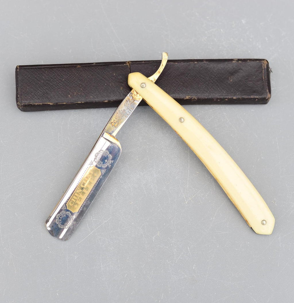 Vintage Chin Chat Elite Straight Razor Germany Box