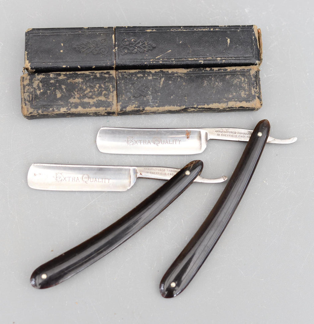 Set 2 Vintage Extra Quality Sheffield England Straight Razors