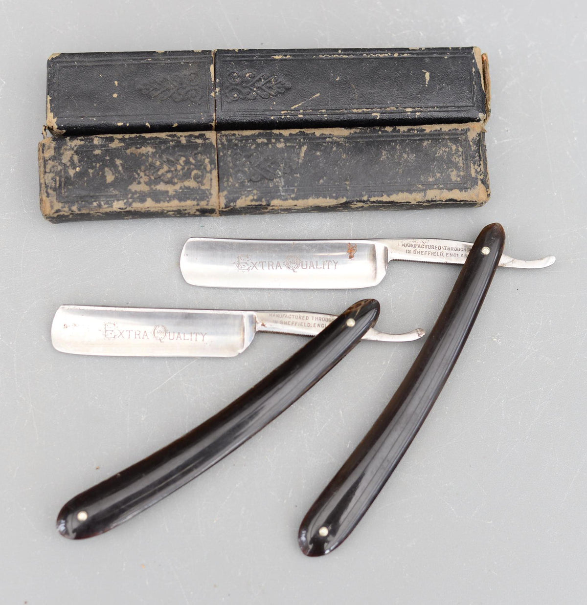 Set 2 Vintage Extra Quality Sheffield England Straight Razors