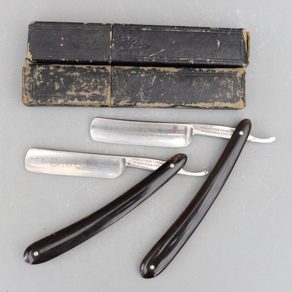 Set 2 Vintage Extra Quality Sheffield England Straight Razors