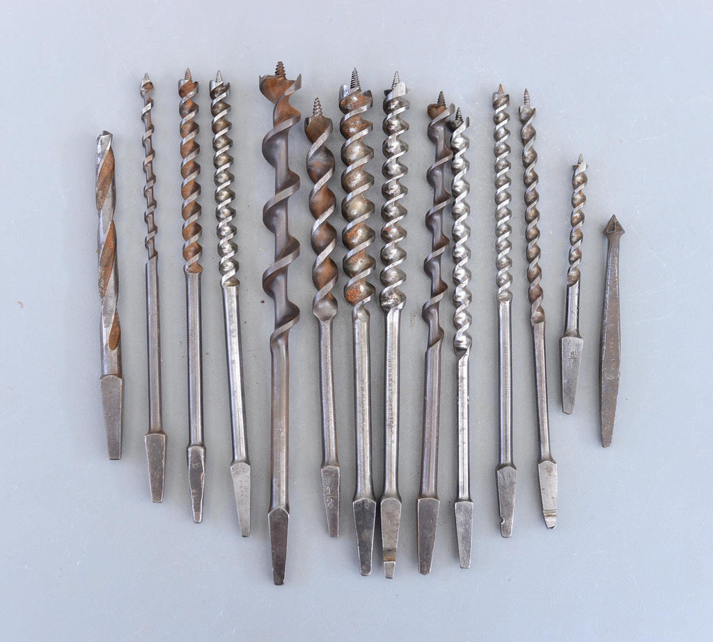 Set 14 Vintage Hand Brace Auger Drill Bits Sheffield