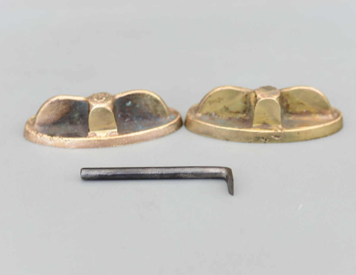 Set 2 Vintage Hand Made Base Solid Brass Router Plane Iron