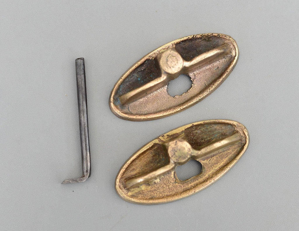 Set 2 Vintage Hand Made Base Solid Brass Router Plane Iron