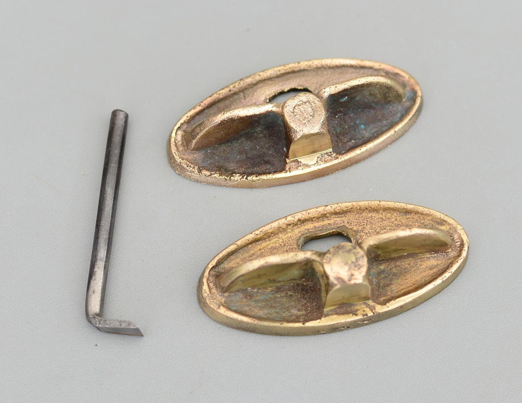 Set 2 Vintage Hand Made Base Solid Brass Router Plane Iron