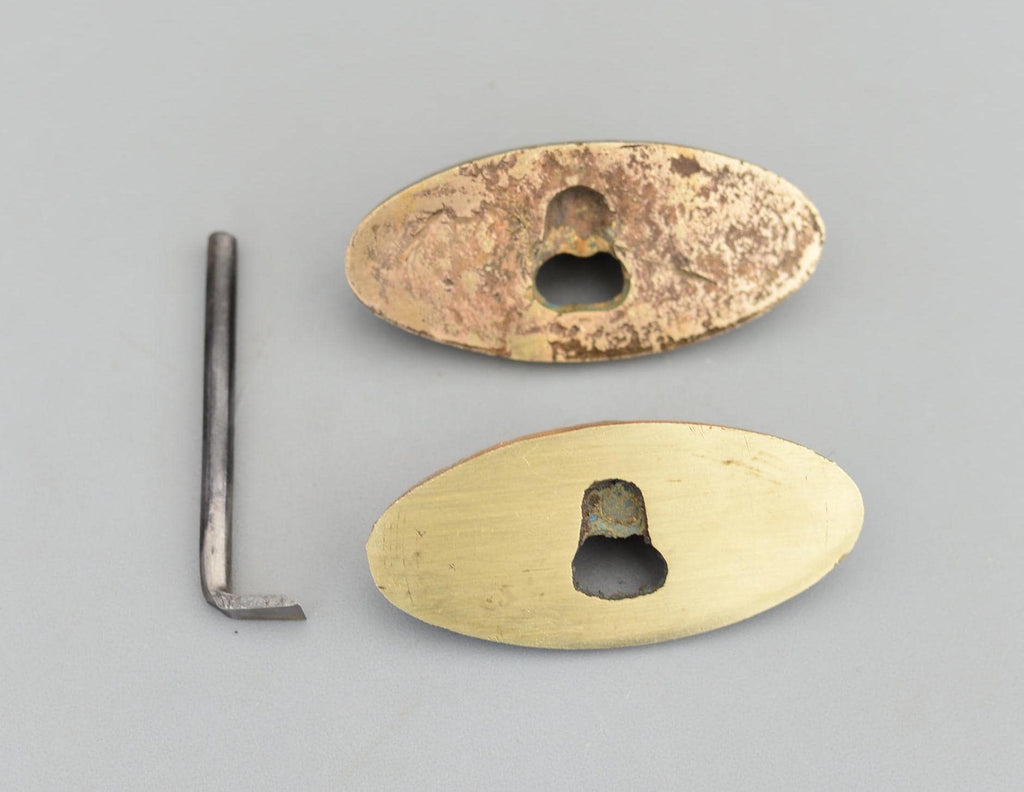 Set 2 Vintage Hand Made Base Solid Brass Router Plane Iron