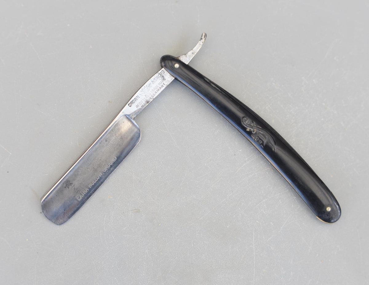 Vintage ERN 1166 Crown & Sword Germany Straight Razor