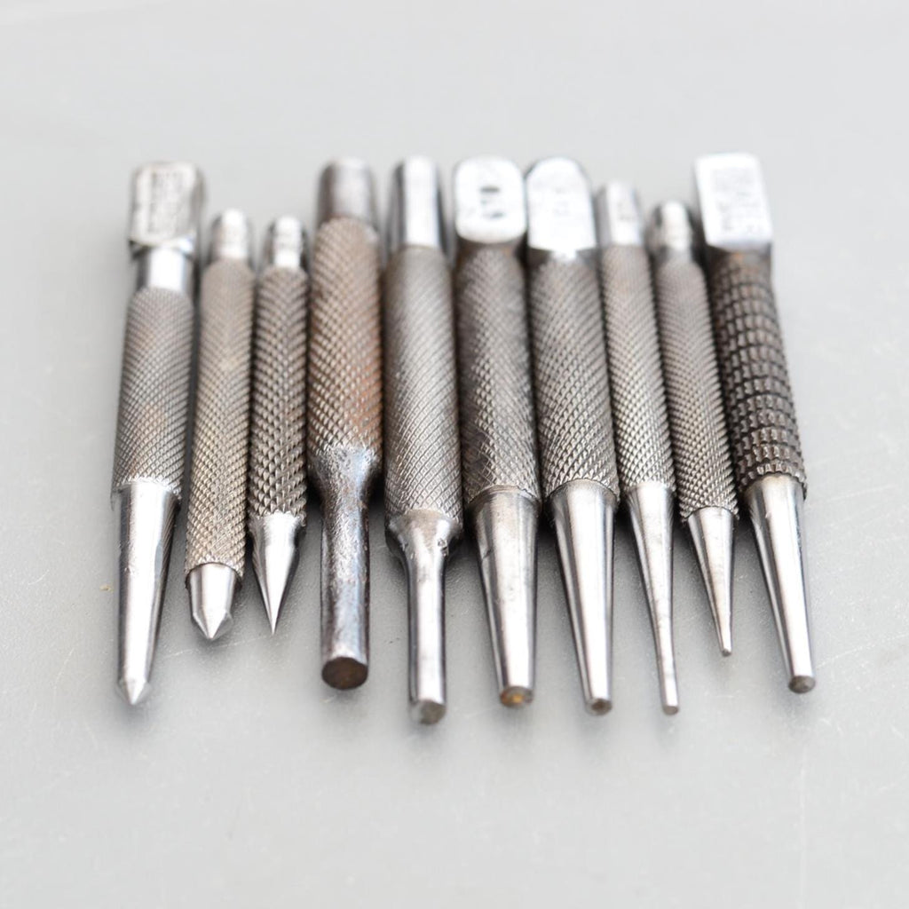 Set 10 Vintage Eclipse Moore Wright Draper Centre Punches Pin Nail Punch