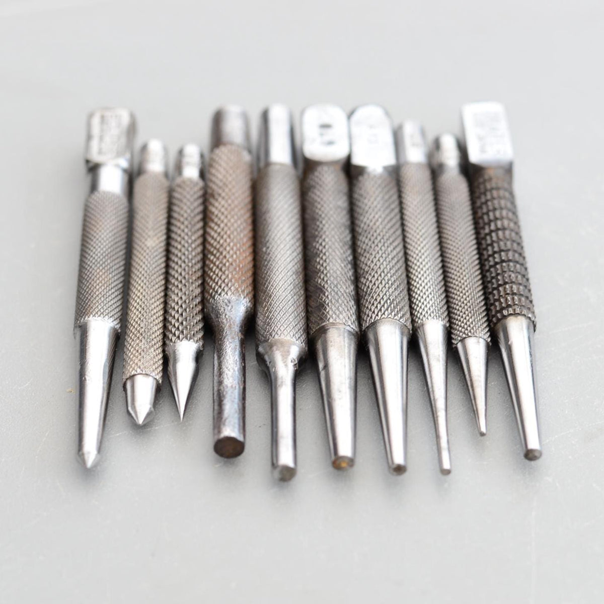 Set 10 Vintage Eclipse Moore Wright Draper Centre Punches Pin Nail Punch
