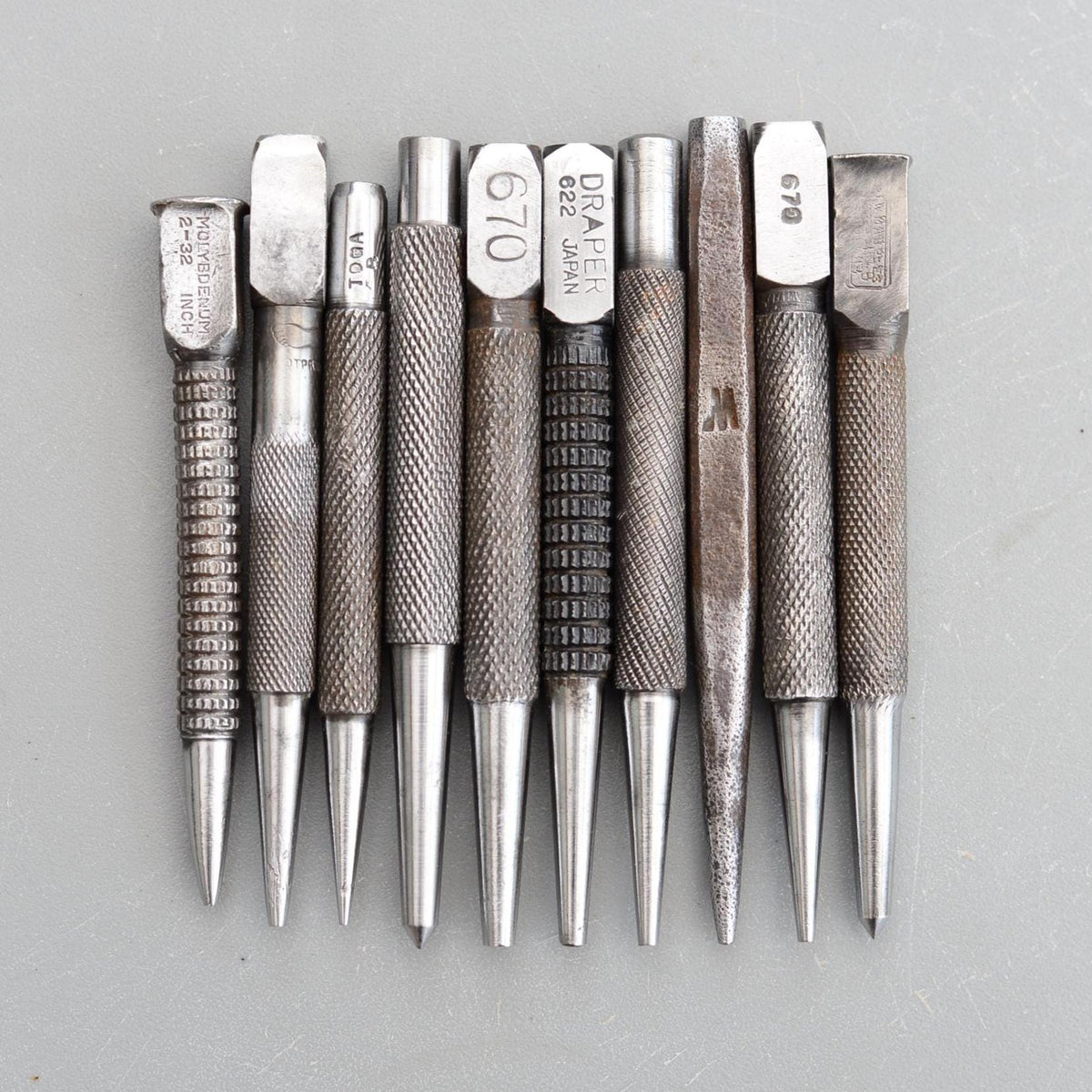 Set 10 Vintage Stanley Toga Miller Falls Footprint W.Marples Centre Punches