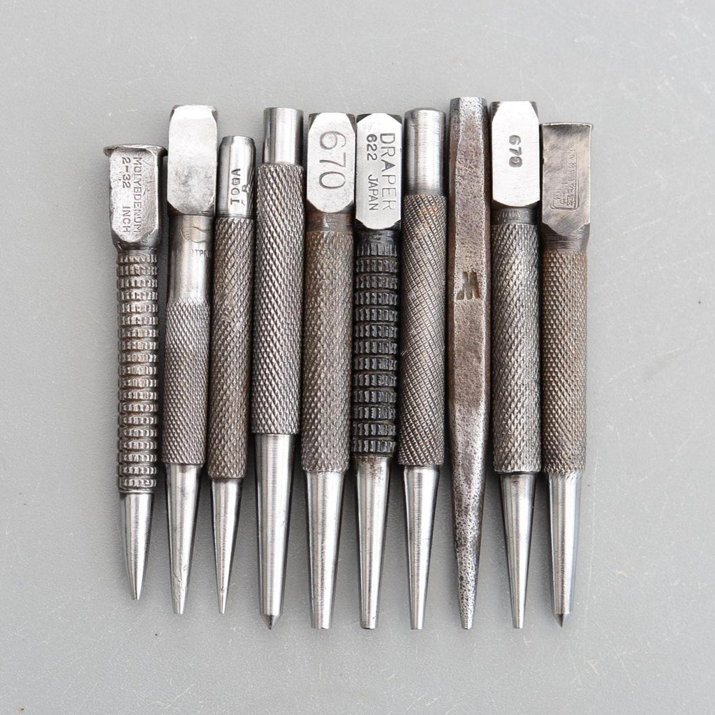 Set 10 Vintage Stanley Toga Miller Falls Footprint W.Marples Centre Punches