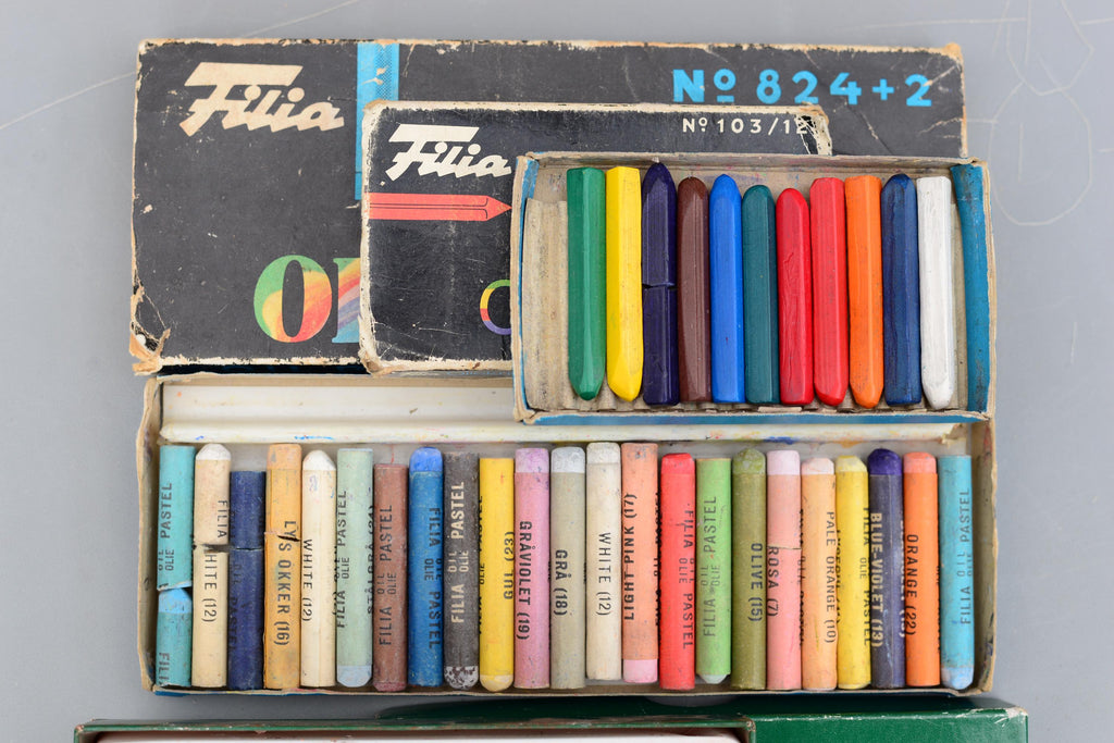 Set 46 Vintage Artist Soft Oil Pastel Oil Crayons Rowney UK Filia Denmark