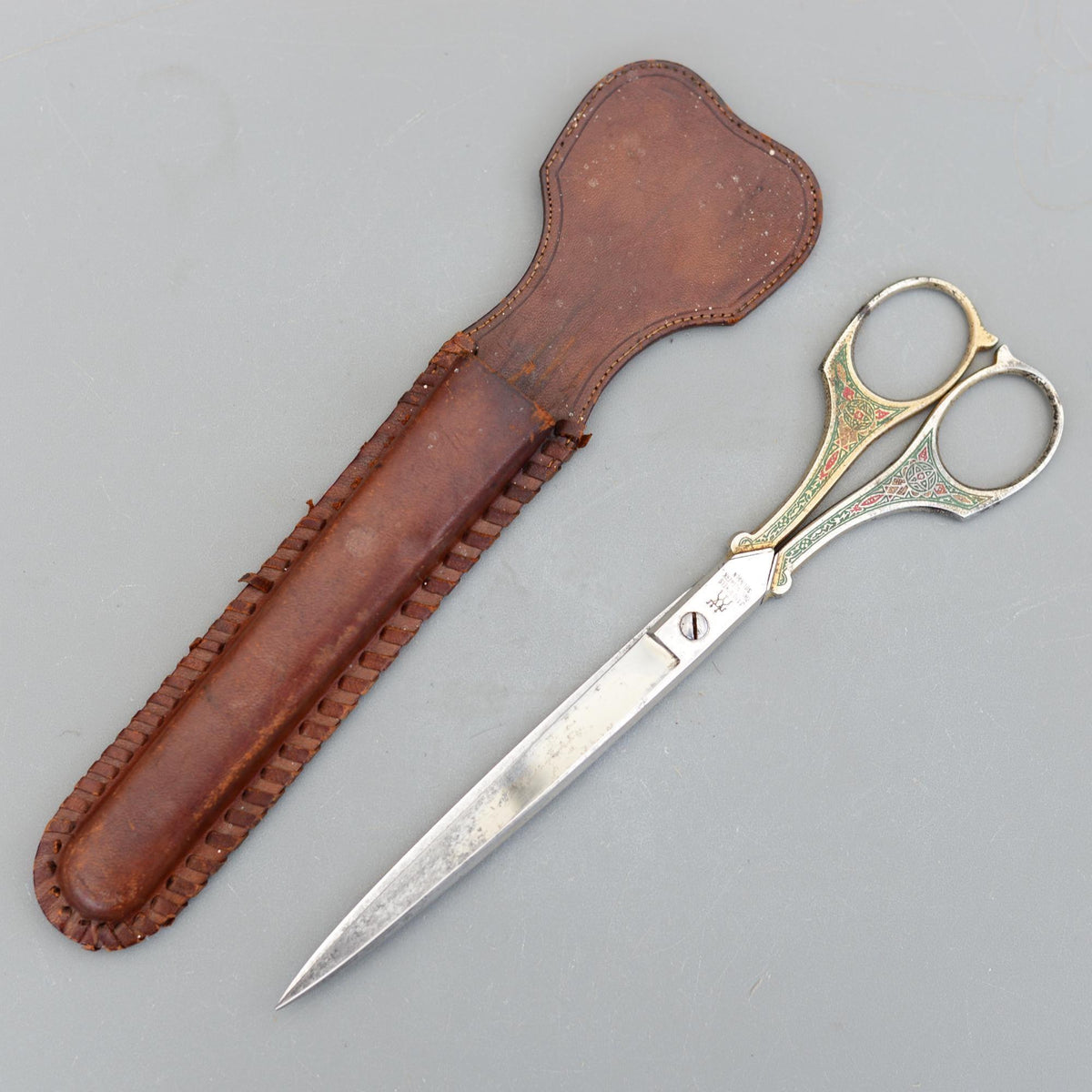 Vintage J.A.Henckels Zwillingswerk Solingen Ornate Scissors & Case