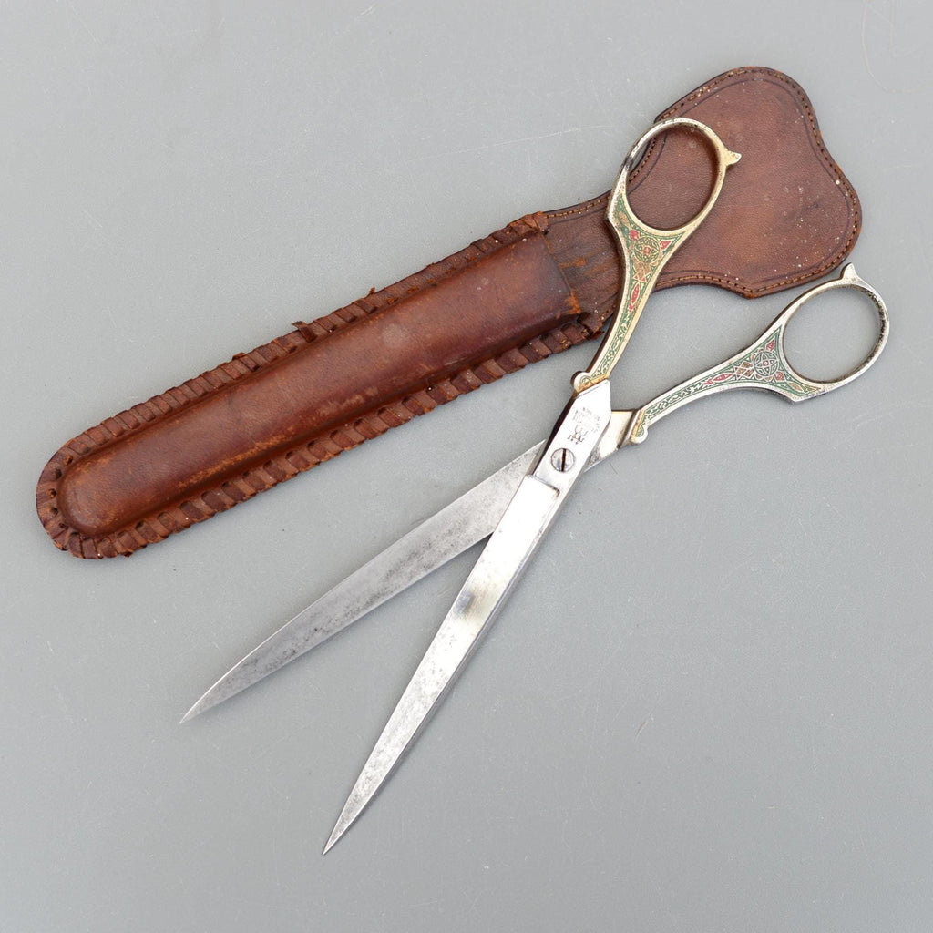 Vintage J.A.Henckels Zwillingswerk Solingen Ornate Scissors & Case