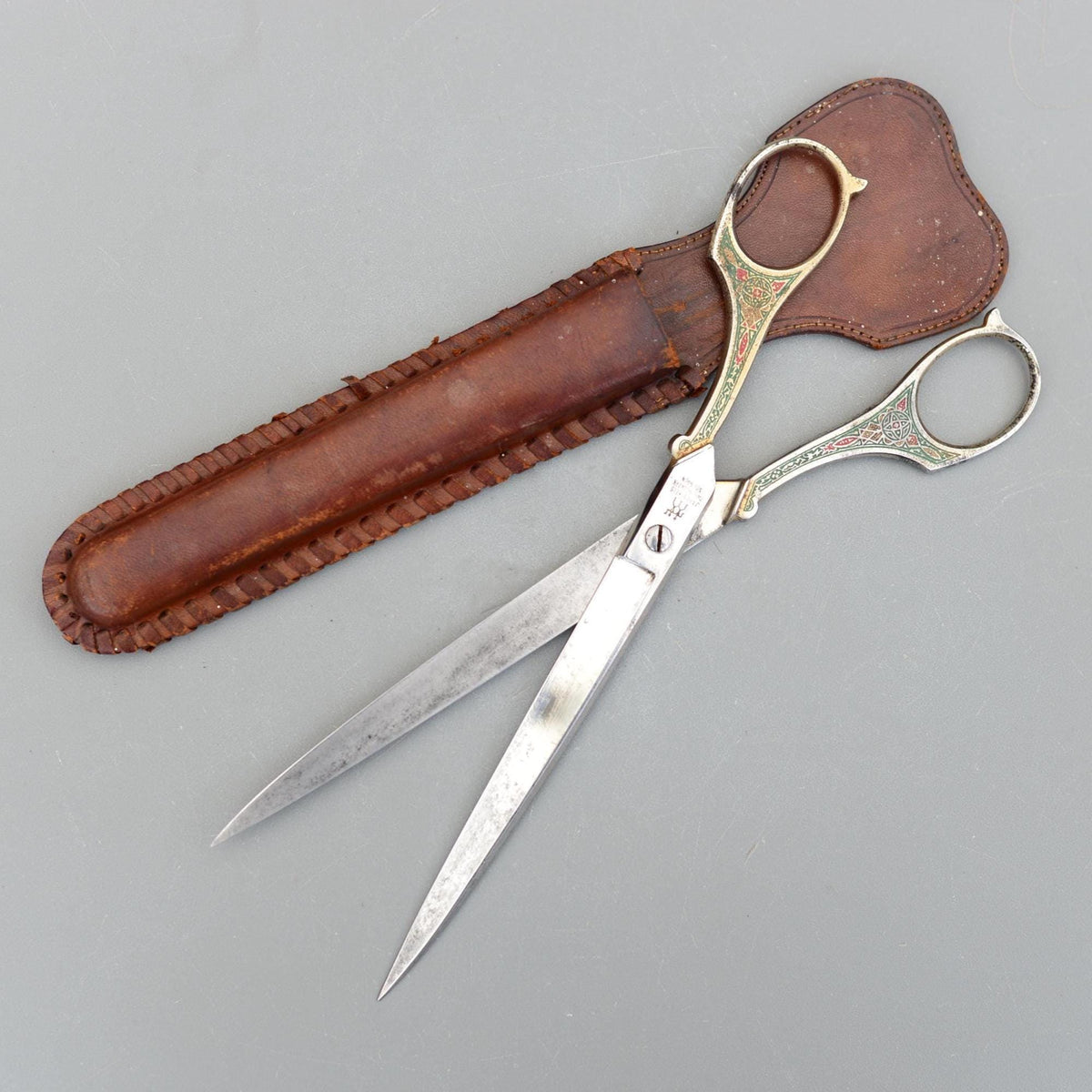 Vintage J.A.Henckels Zwillingswerk Solingen Ornate Scissors & Case