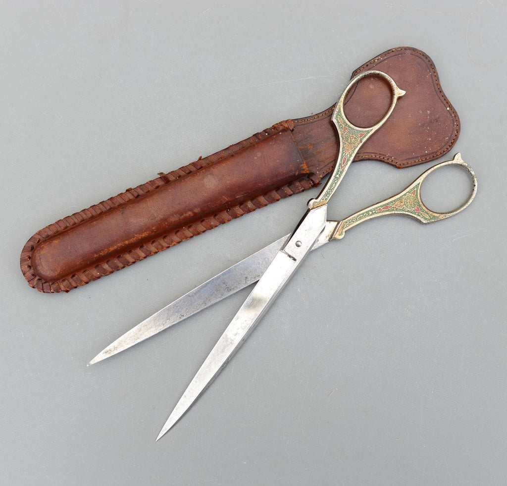 Vintage J.A.Henckels Zwillingswerk Solingen Ornate Scissors & Case
